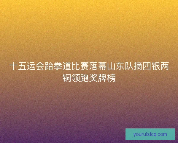 十五运会跆拳道比赛落幕山东队摘四银两铜领跑奖牌榜