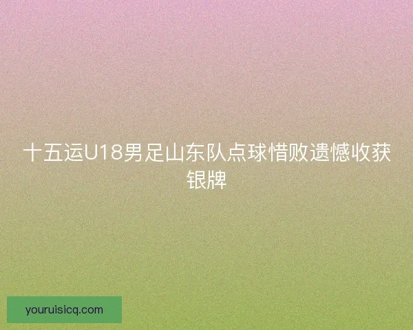 十五运U18男足山东队点球惜败遗憾收获银牌